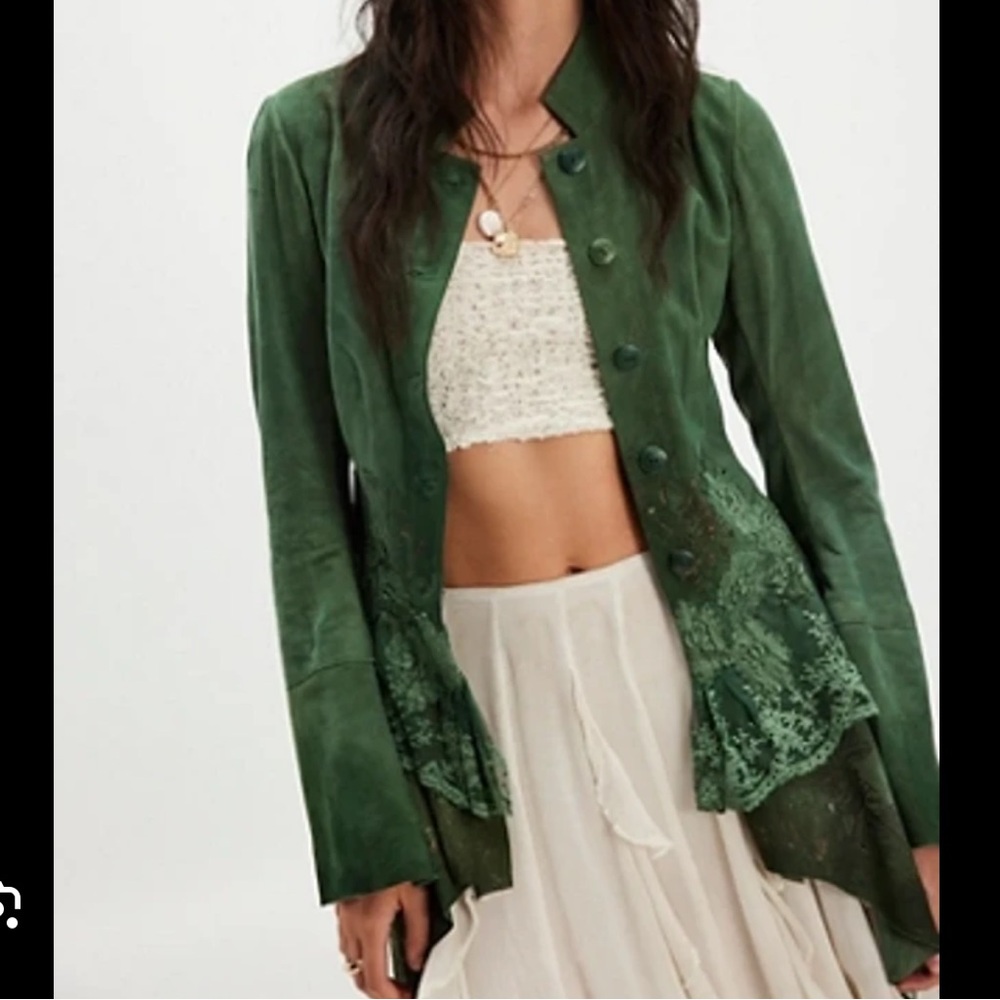 NWT Anthropologie Free People Nigel Preston Cinderella Jacket XS Green
